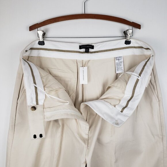 Banana Republic Cruise Cropped Pant NWT Cream Khaki Wide Leg Trousers Size 18L - Picture 5 of 9